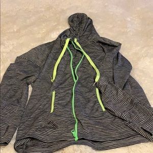 Hooded athletic jacket